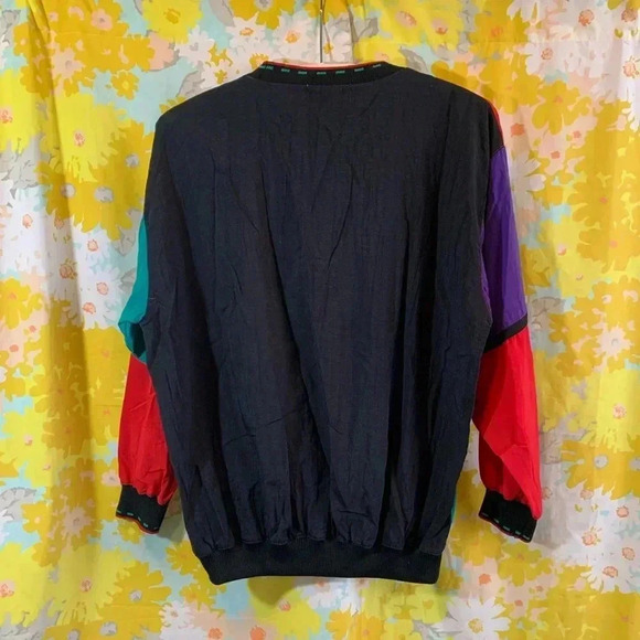 Mens colorblock 80s lightweight pull over crew neck sweater - Picture 10 of 11